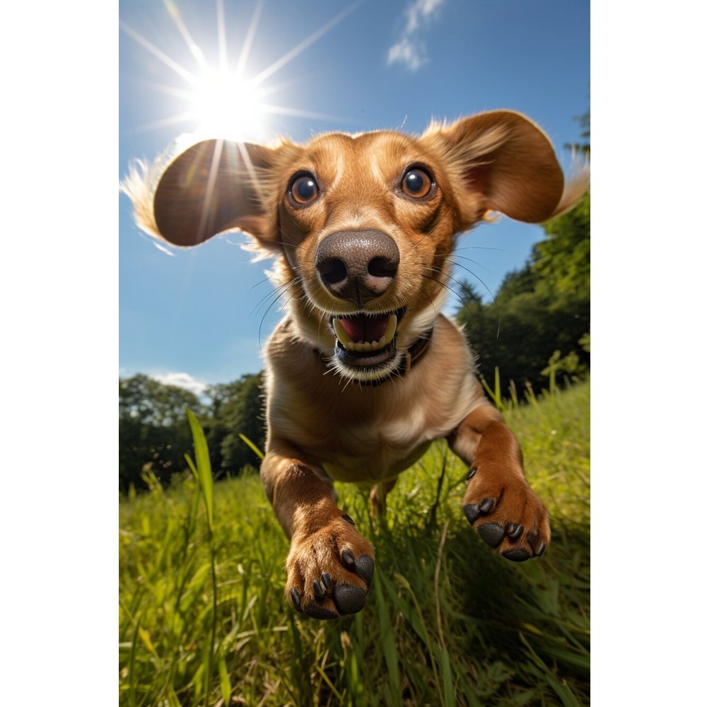 A Dog's Day Out Dachshund Fabric Panel