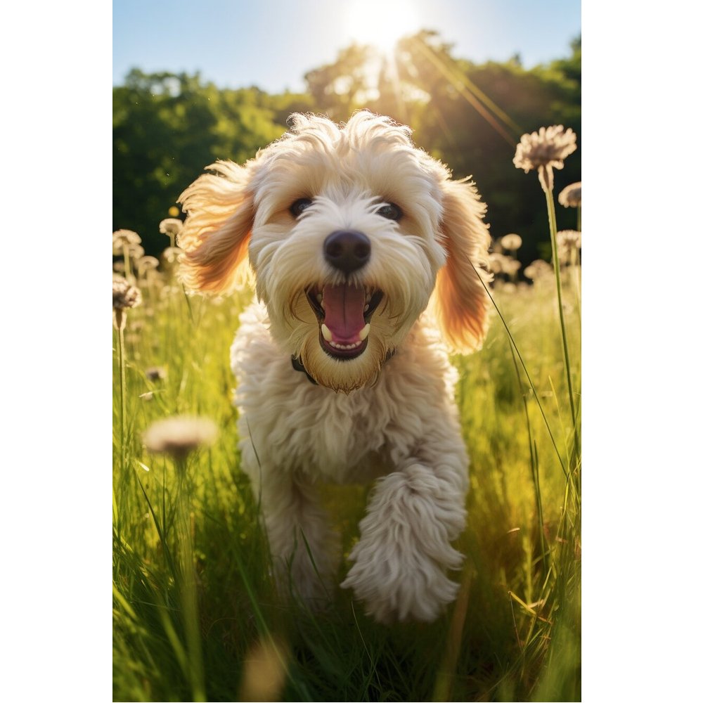 A Dog's Day Out Groodle Fabric Panel