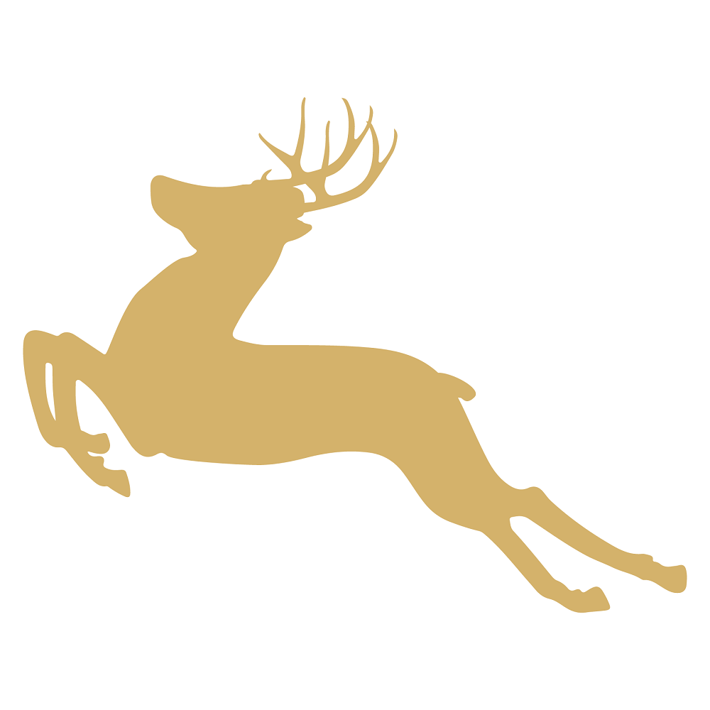 A Golden Christmas Deer Fabric Panel