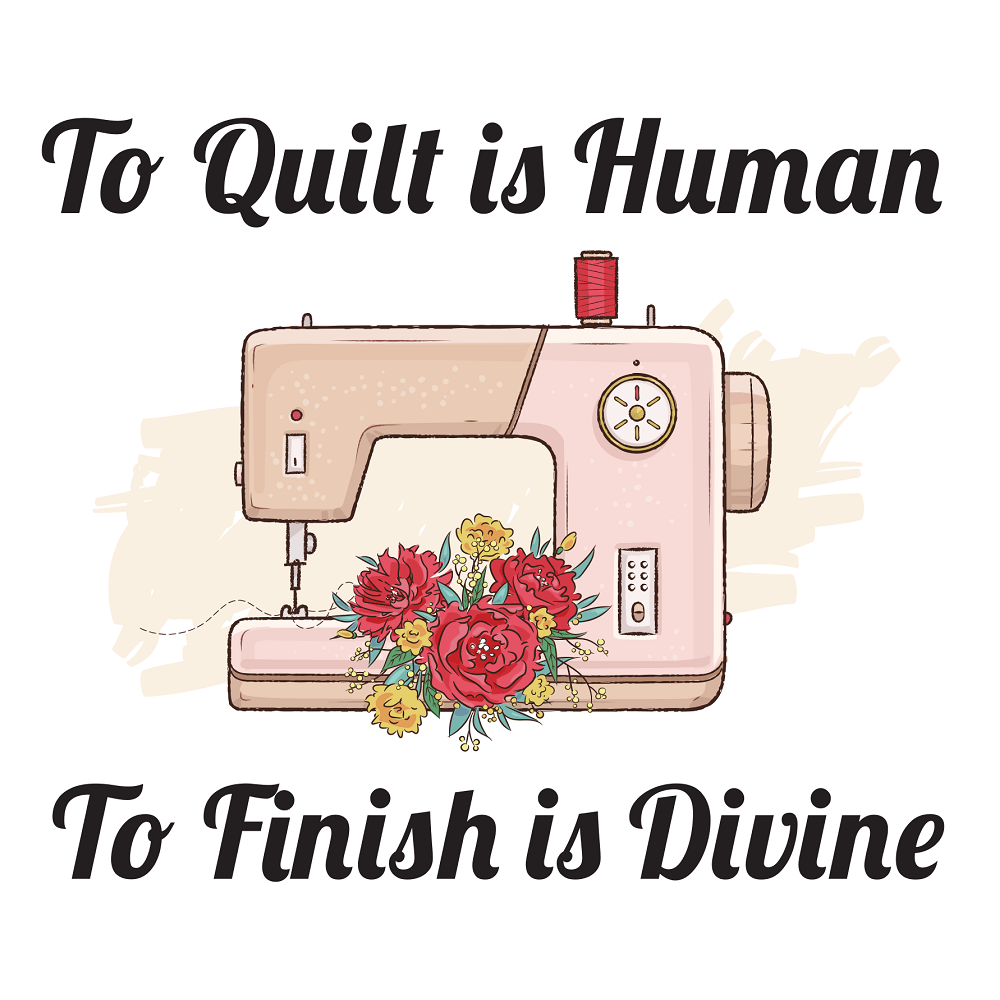 To Quilt is Human Fabric Panel - White