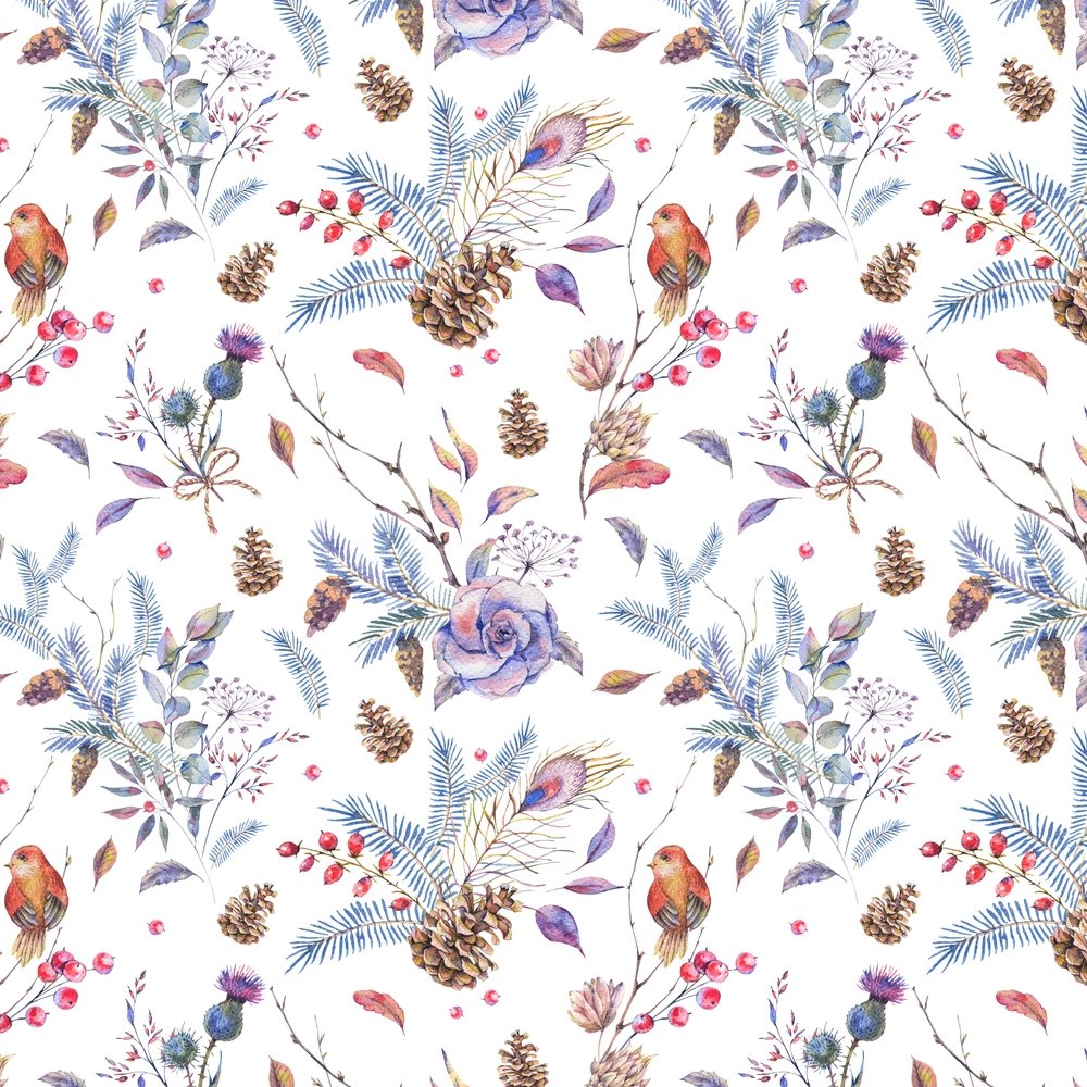 Vintage Florals Of The Forest Fabric