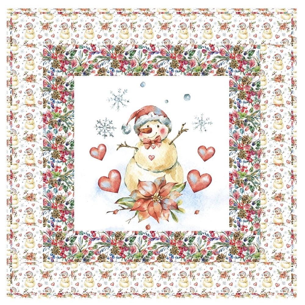 Vintage Precious Snowman Wall Hanging 42" x 42"