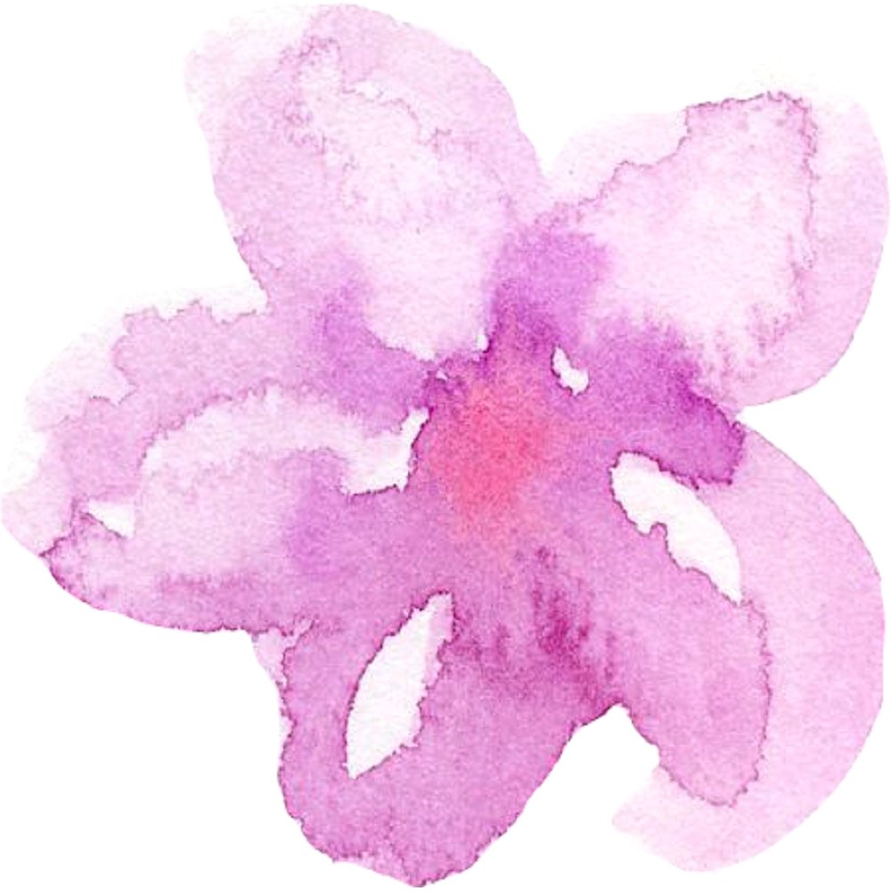 Watercolor Cherry Blossom Fabric Panel - Purple