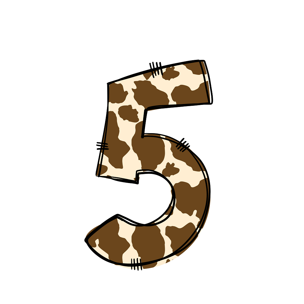 Western Cowboy ''5'' Cow Print Fabric Panel