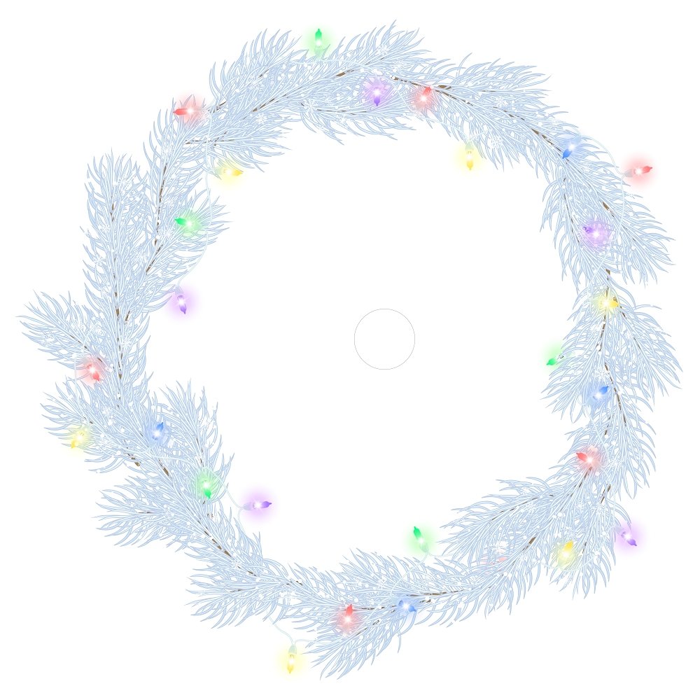 White Pine & Lights Tree Skirt Fabric Panel