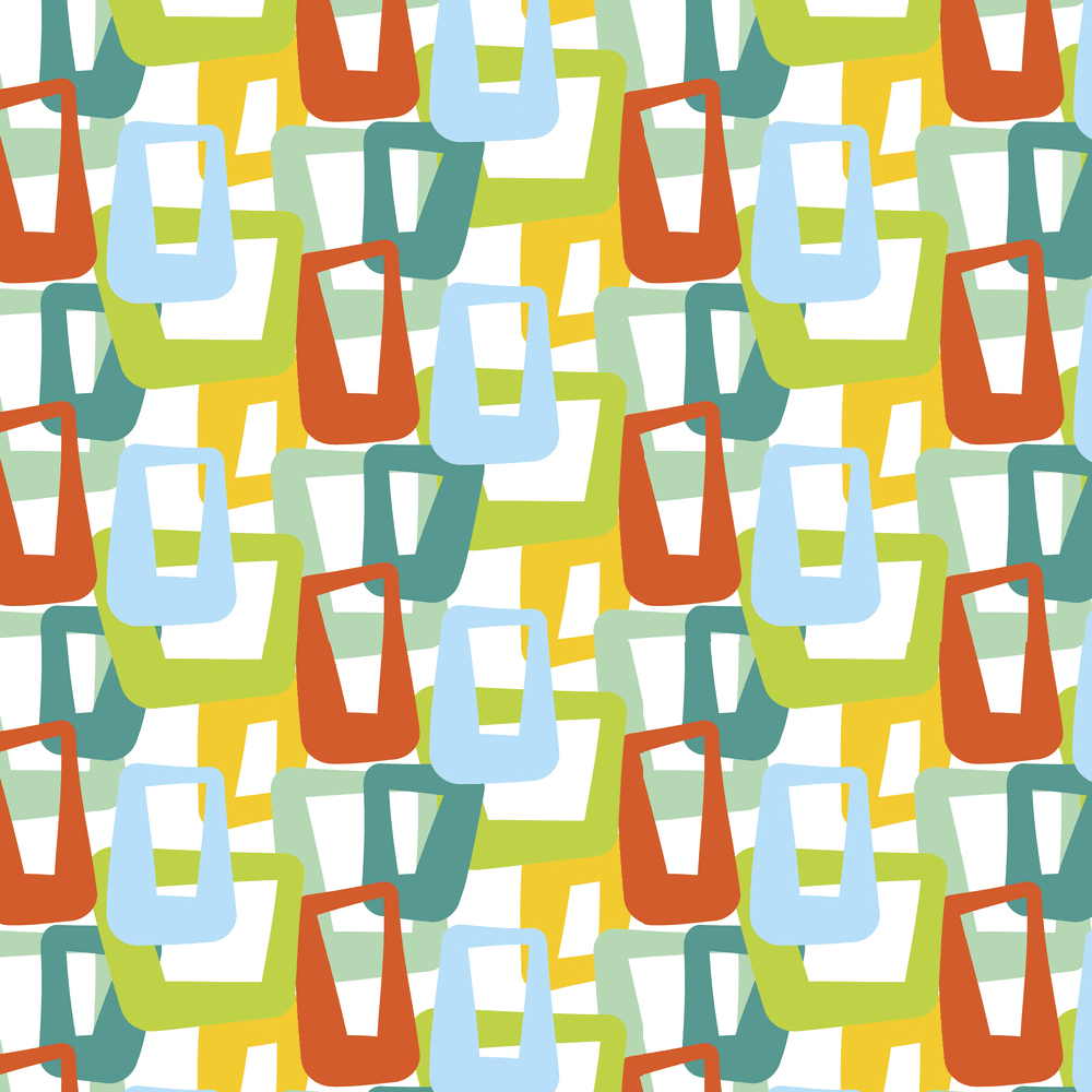 1950's Geometric Fabric - Multi