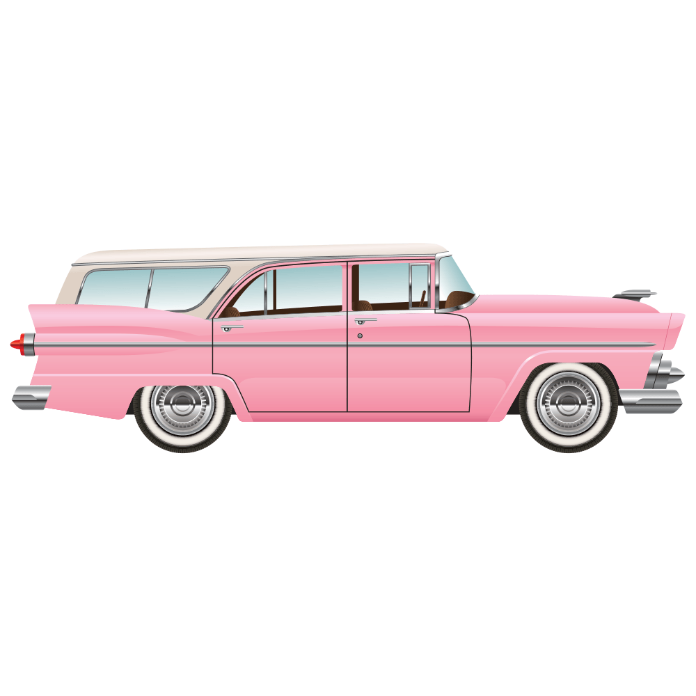 1950's Pink Car Fabric Panel