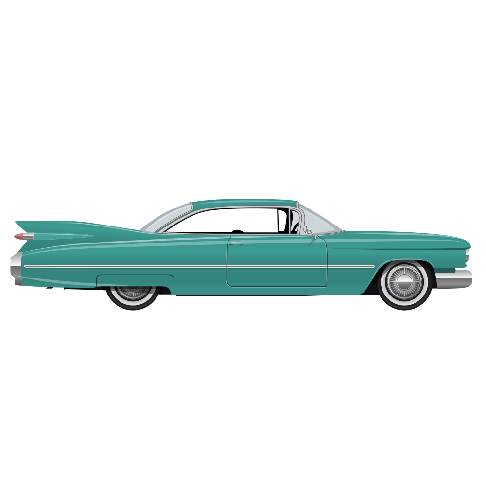 1950's Teal Car Fabric Panel