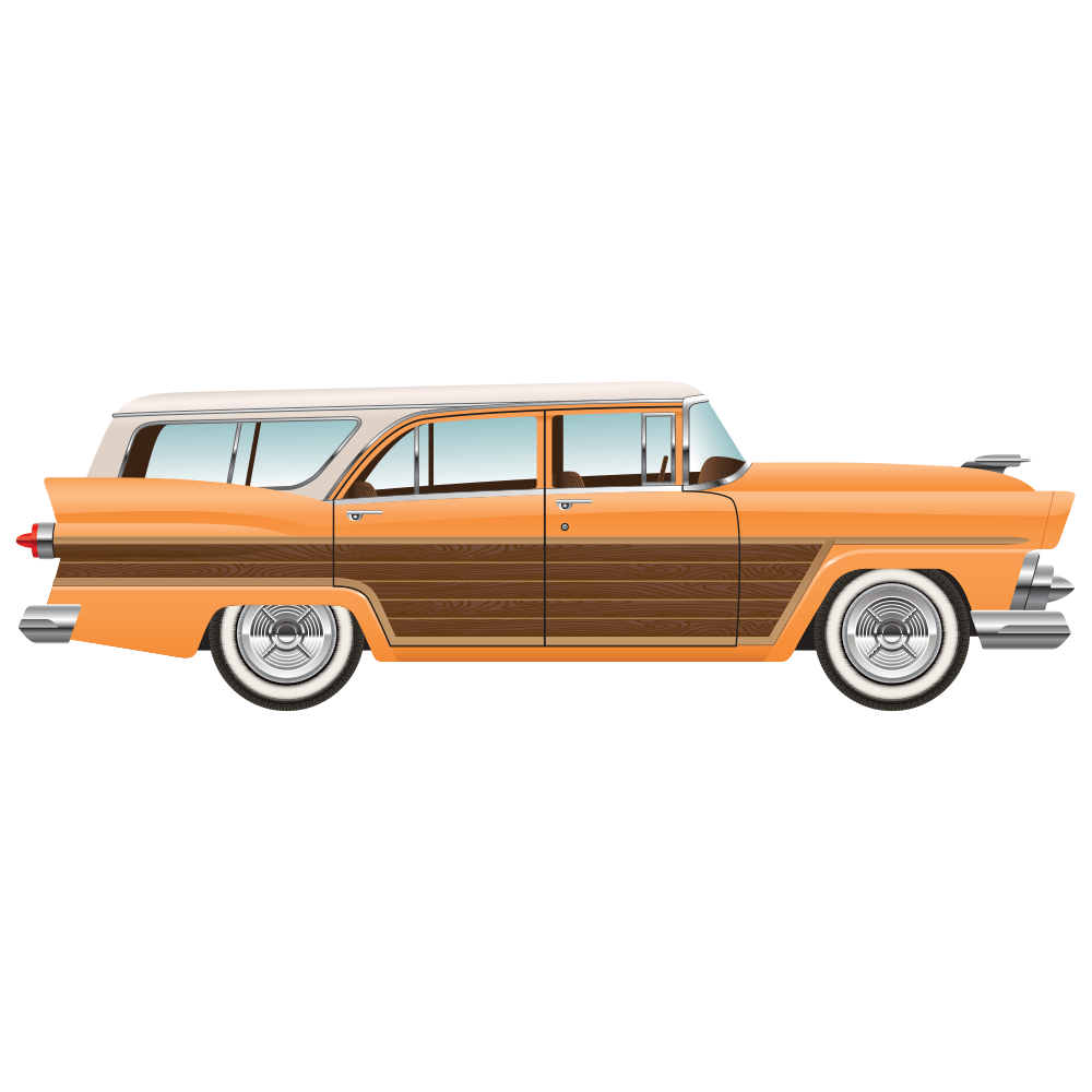 1950's Wagon Car Fabric Panel