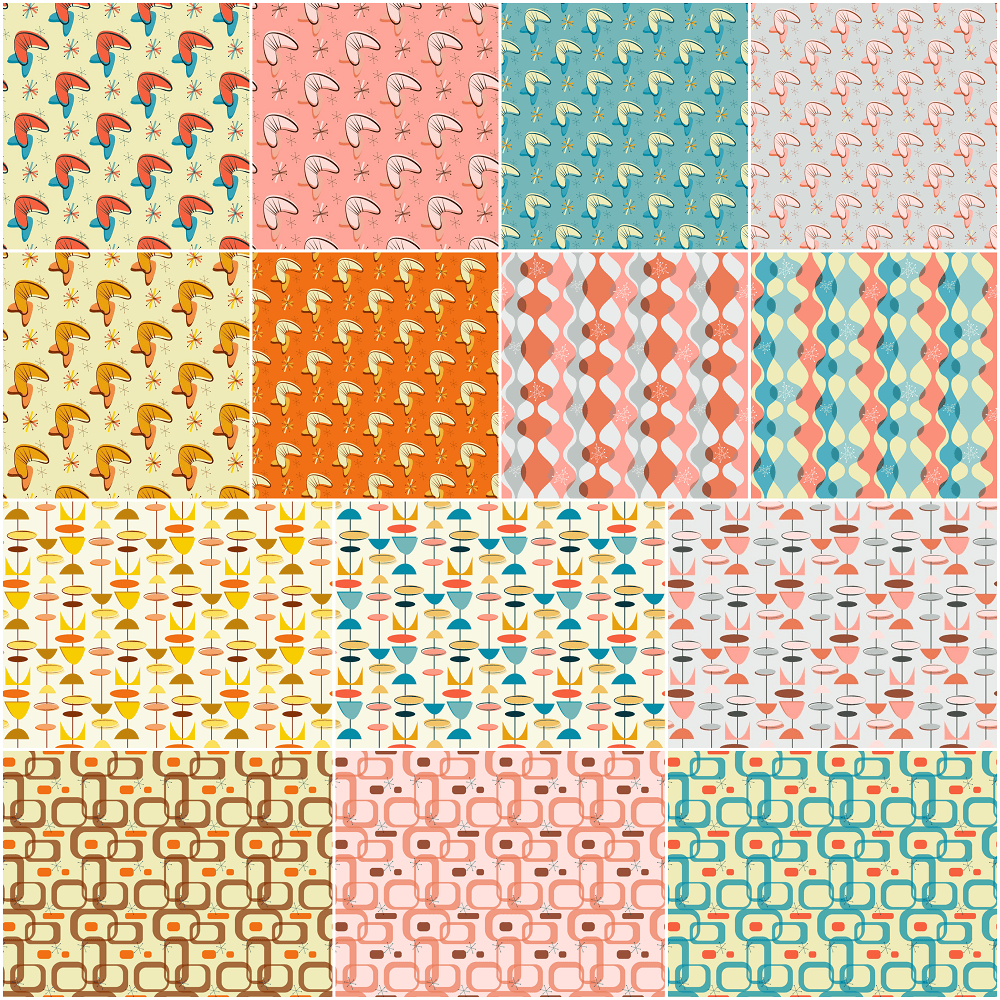 1950s Atomic Fat Eighth Bundle - 14 Pieces