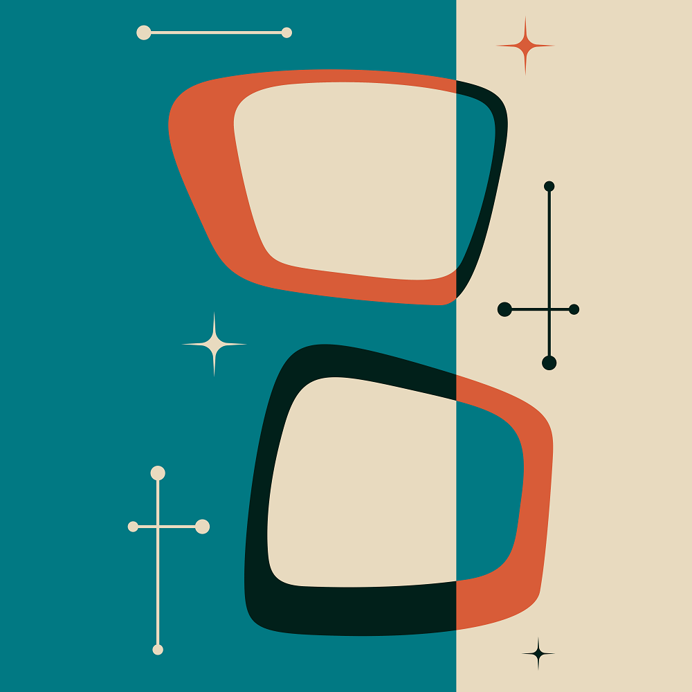 1960s Abstract Squares Fabric Panel