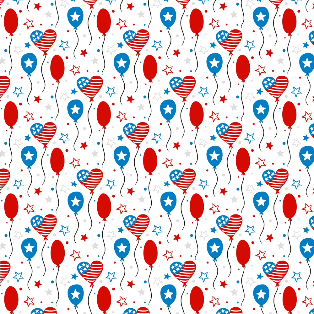 4th Of July Balloon Fabric - Multi