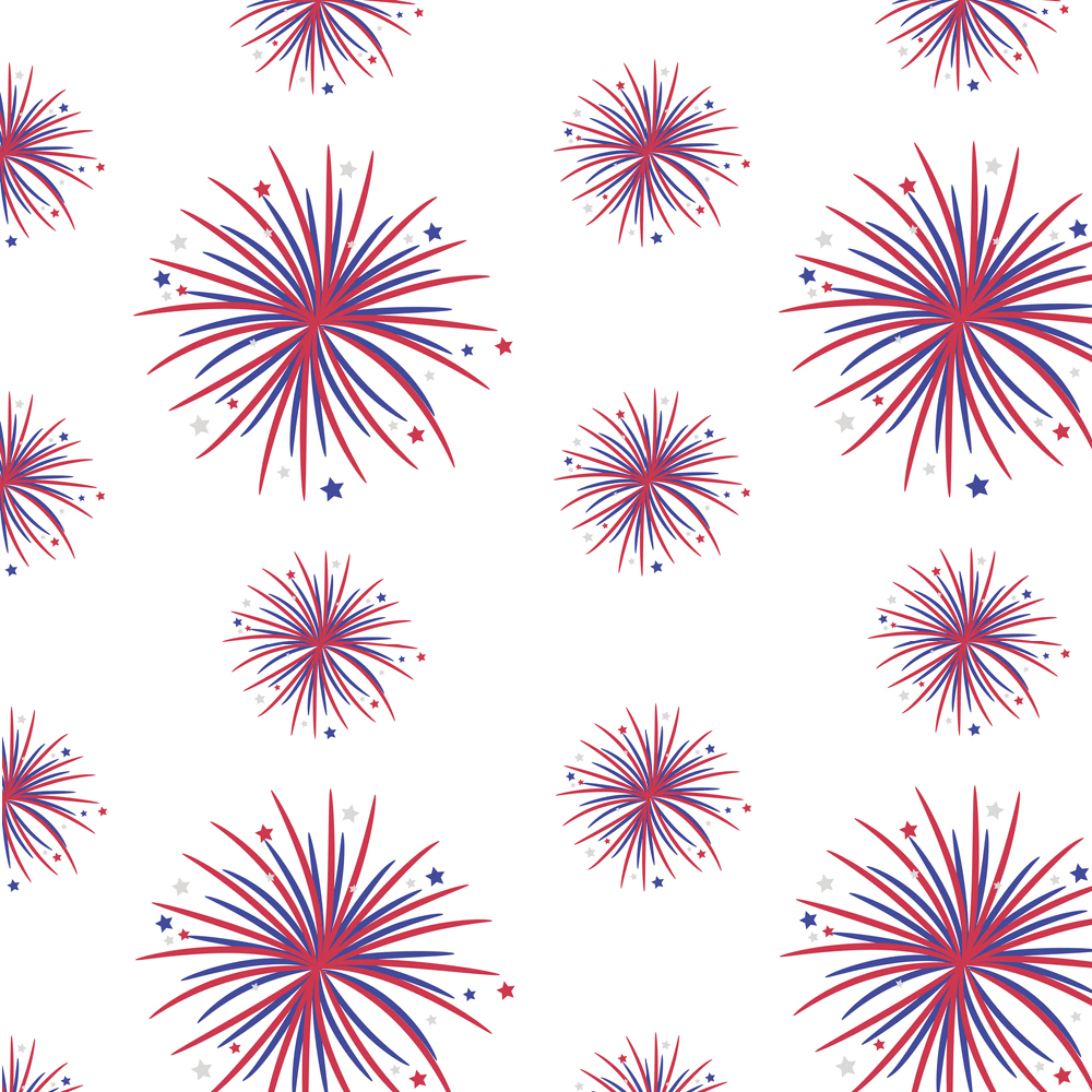 4th Of July Firework Fabric - Multi