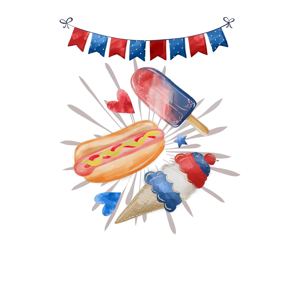 4th Of July Treats Fabric Panel