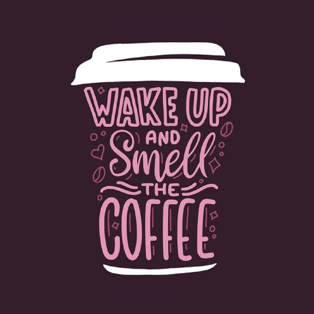 Wake Up And Smell The Coffee Fabric Panel - Purple