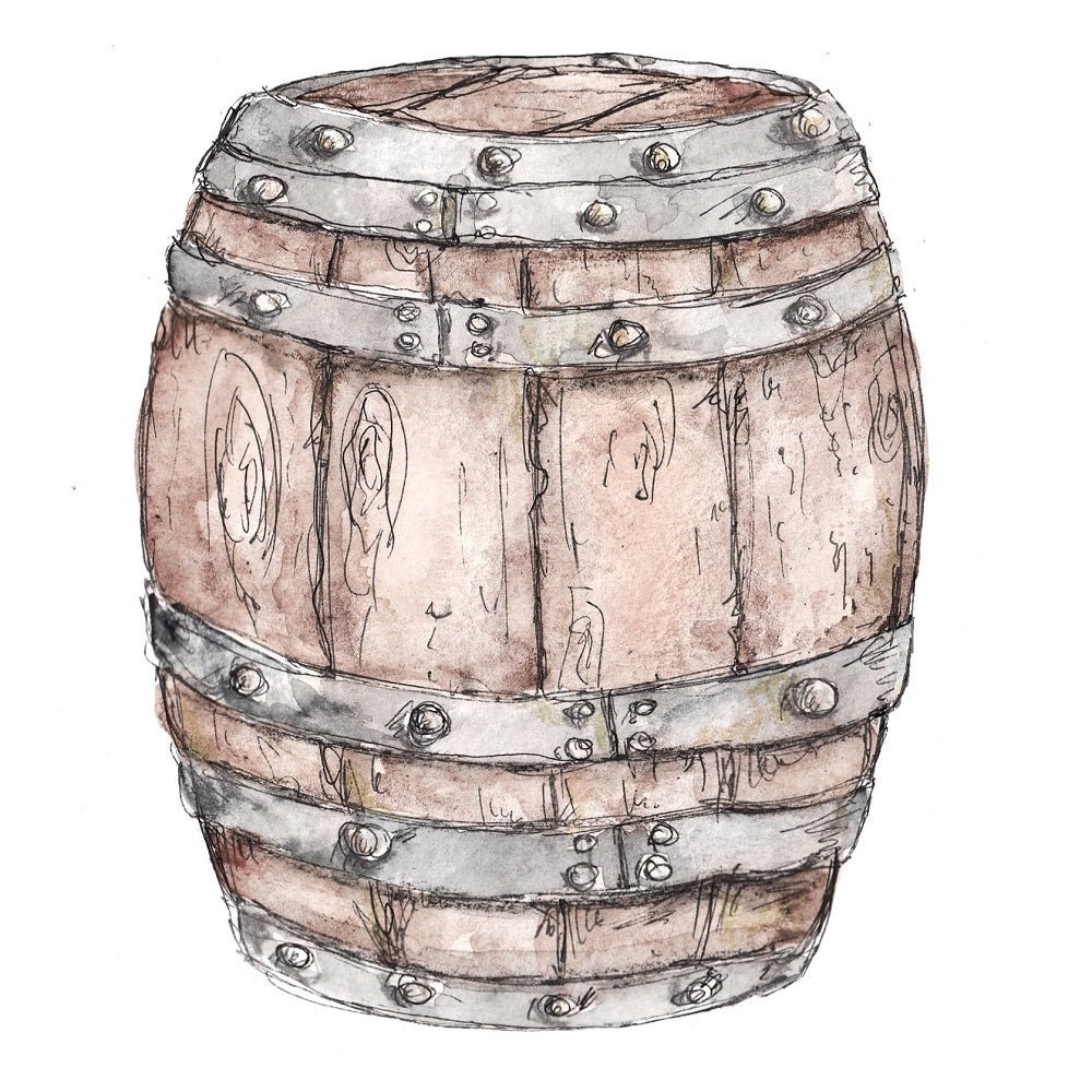 Watercolor Barrel Fabric Panel