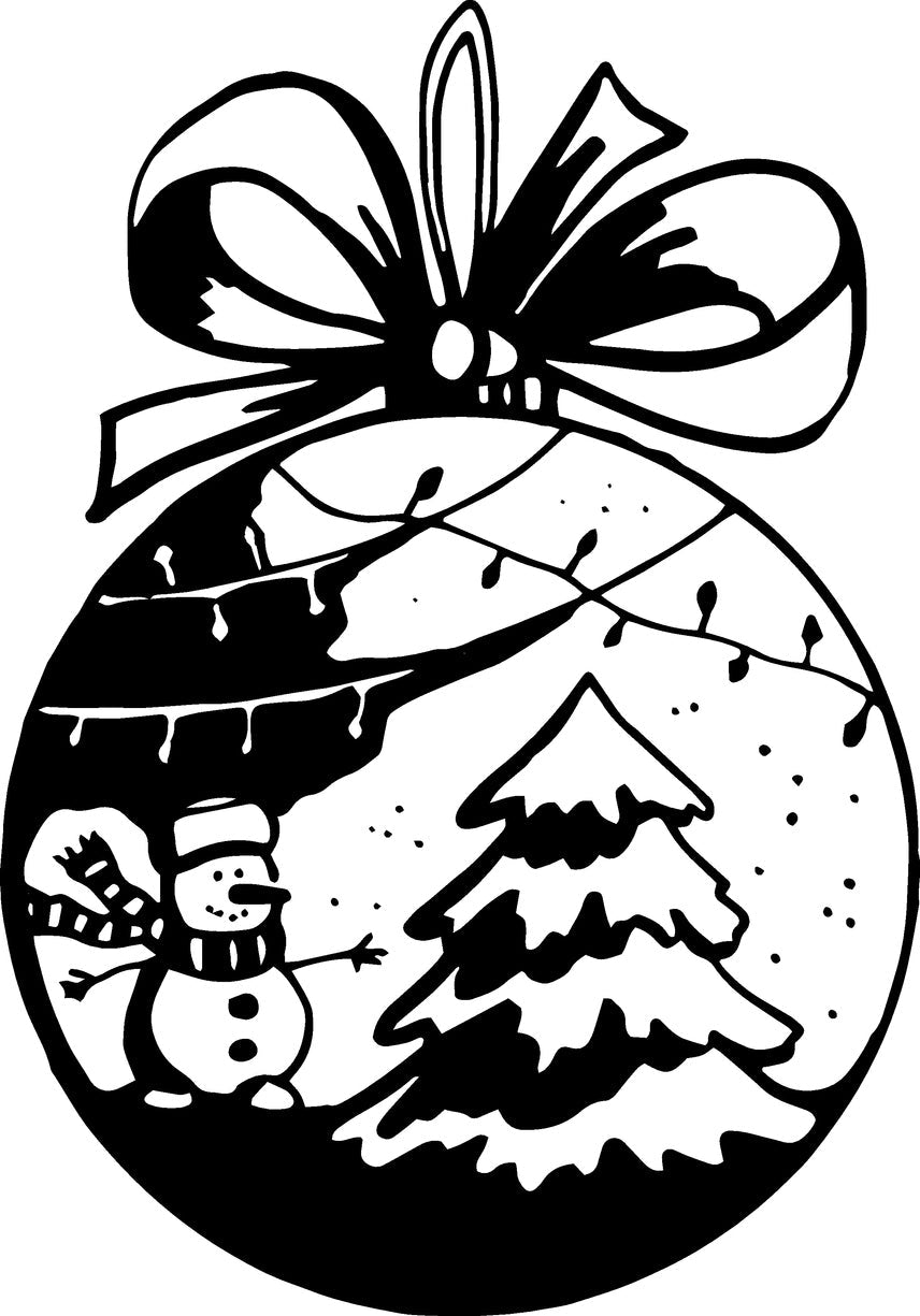 Winter Snowman Snowglobe Fabric Panel