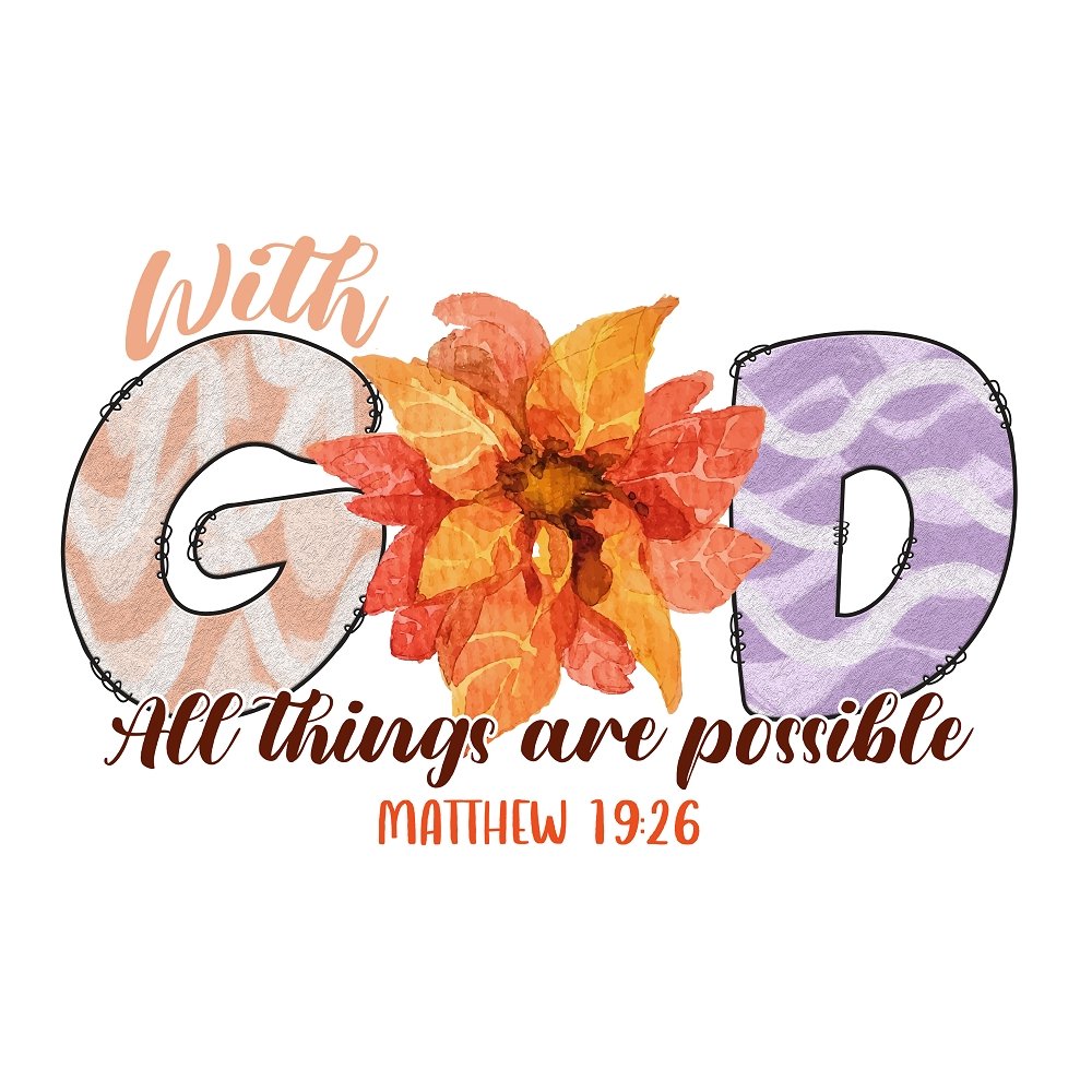 With God All Things Are Possible Fabric Panel