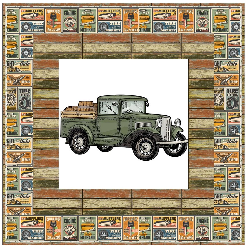 1930's Pickup Truck Poster Wall Hanging 42" x 42"