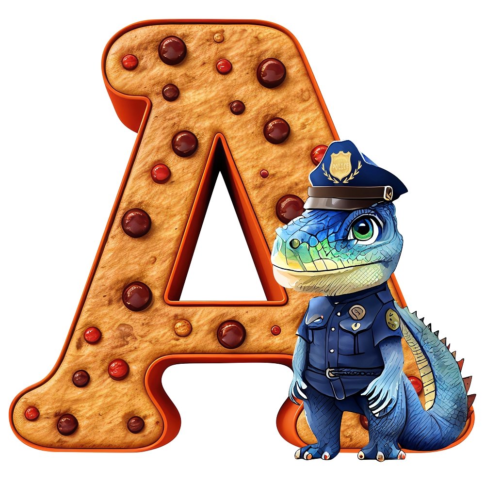 "A" Alligator Cookie Fabric Panel