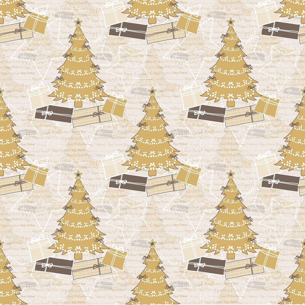 A Golden Christmas Allover Fabric