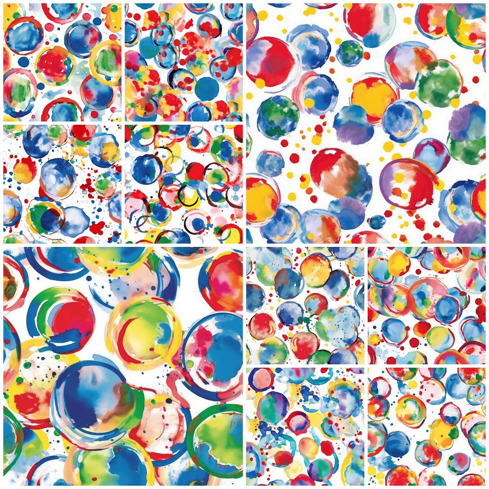 Abstract Summer Circles Fabric Collection - 1/2 Yard Bundle