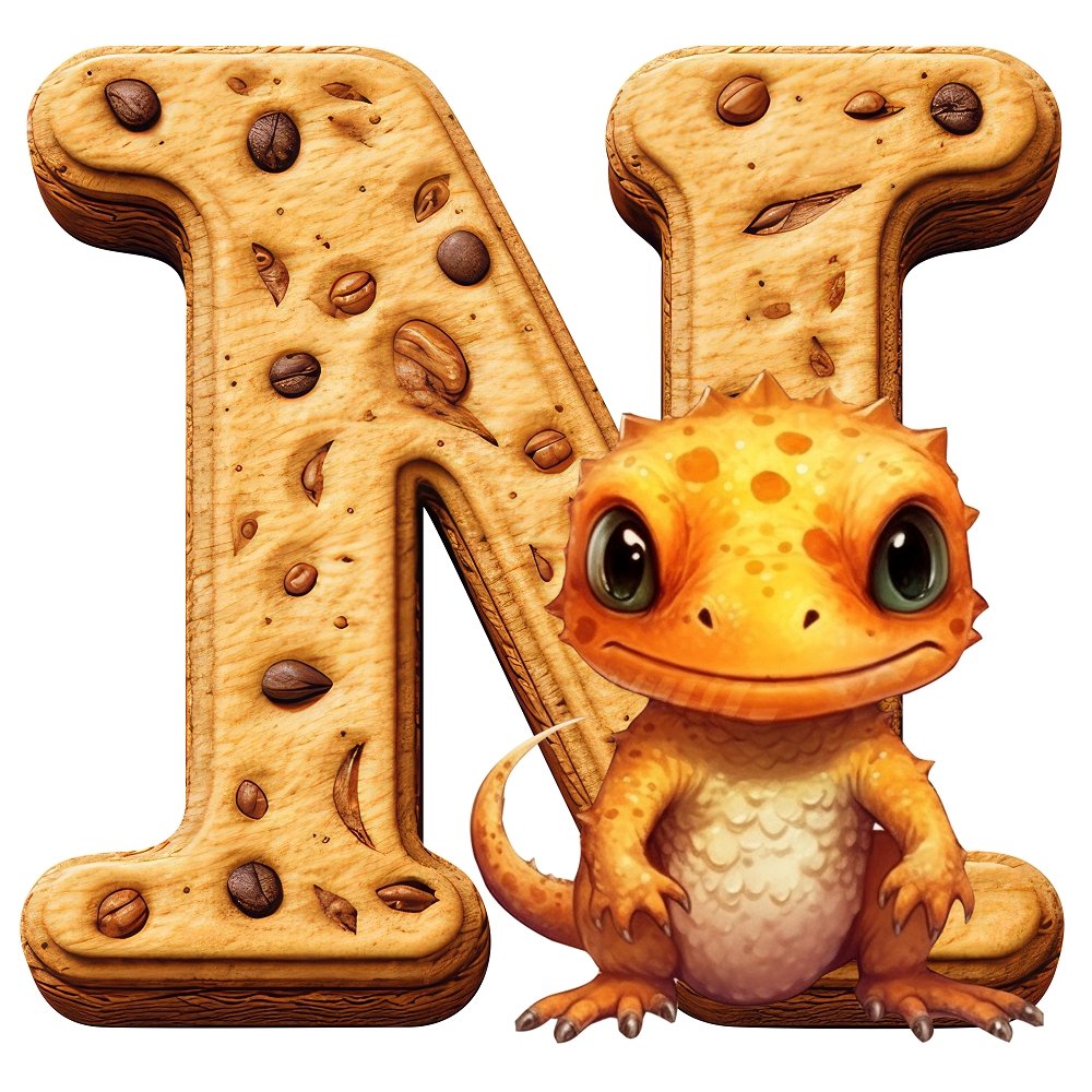 "N" Newt Cookie Fabric Panel