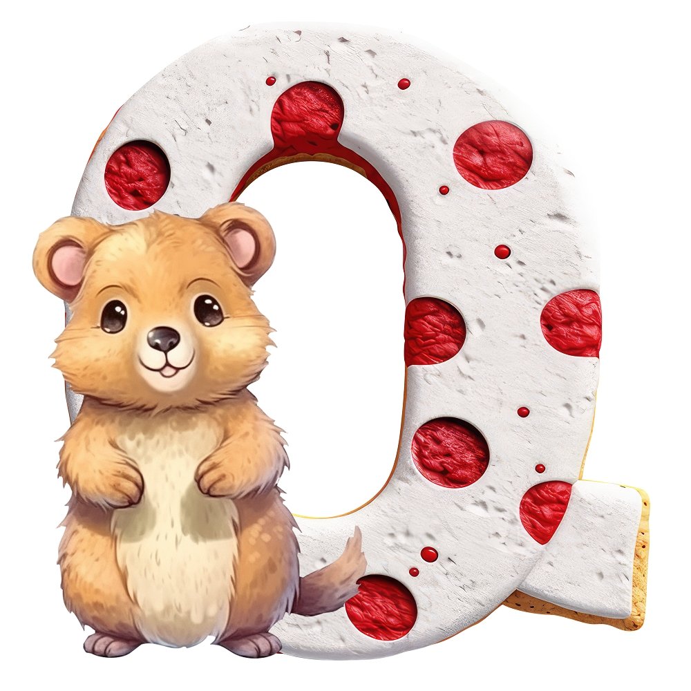 "Q" Quokka Cookie Fabric Panel