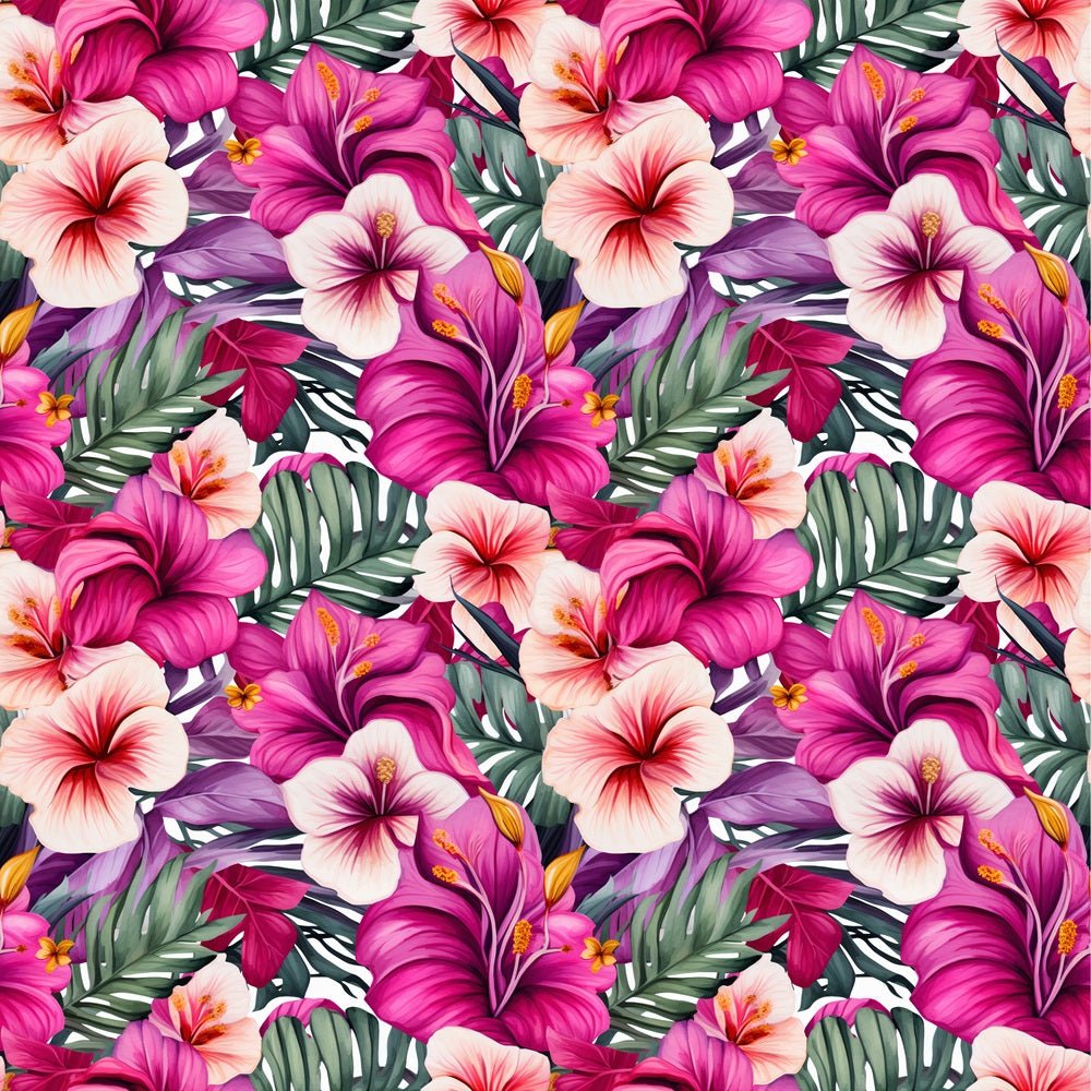 Vibrant Tropical Flowers Fabric