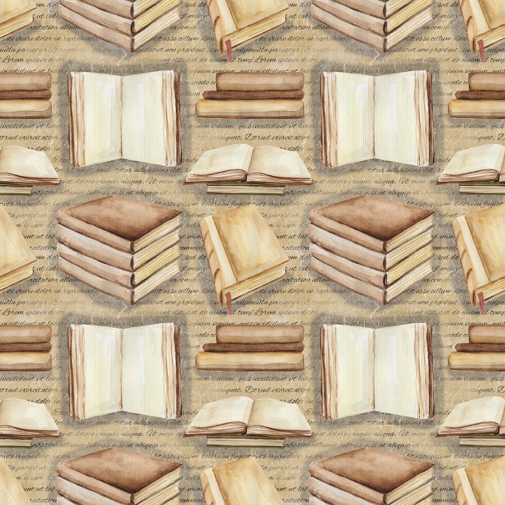 Vintage Books Fabric - Tan