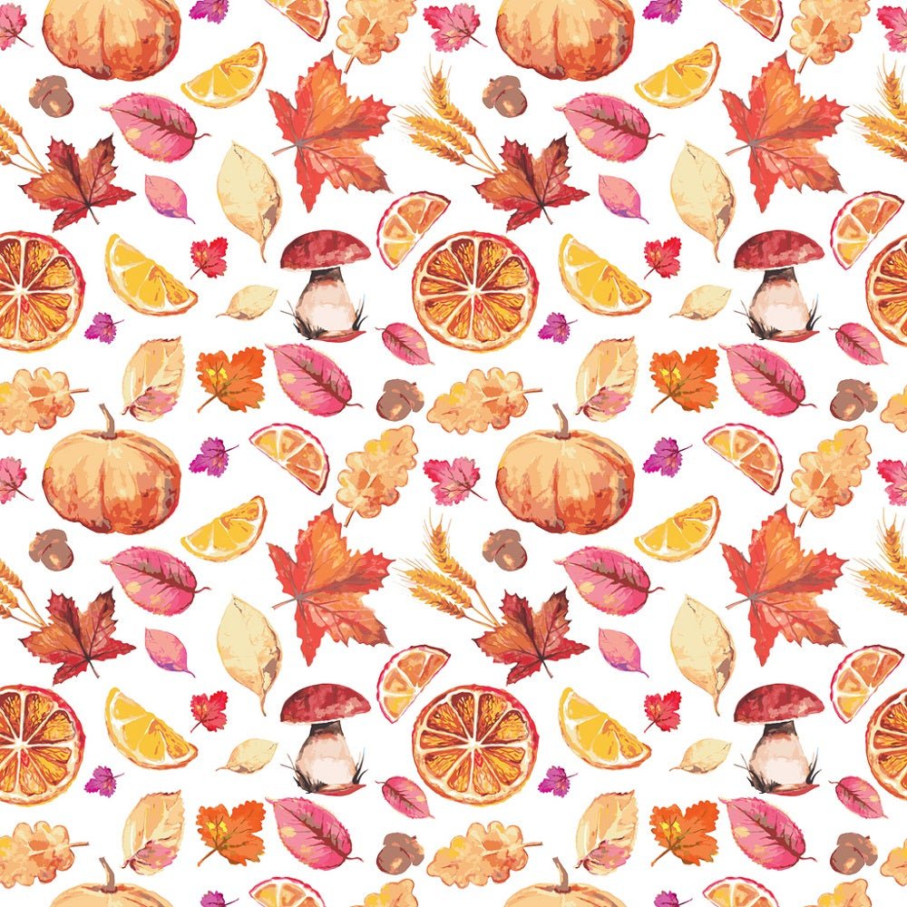 Watercolor Autumn Elements Fabric
