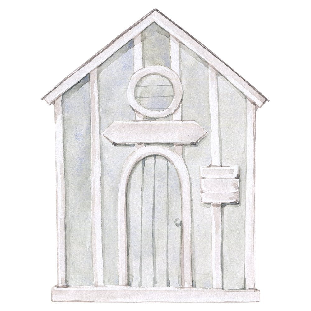 Watercolor Barn Fabric Panel