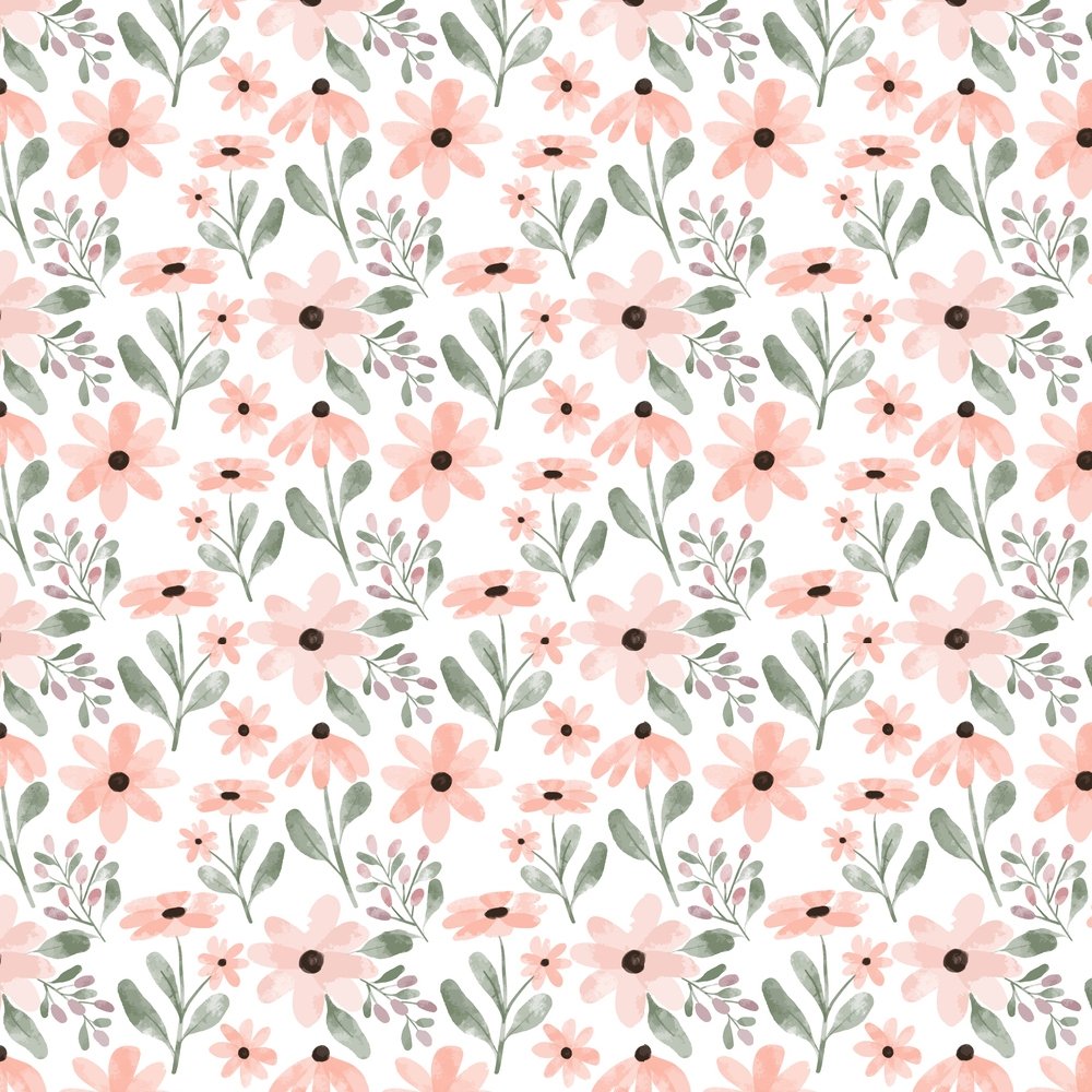 Watercolor Peach Petal Fabric - Pink