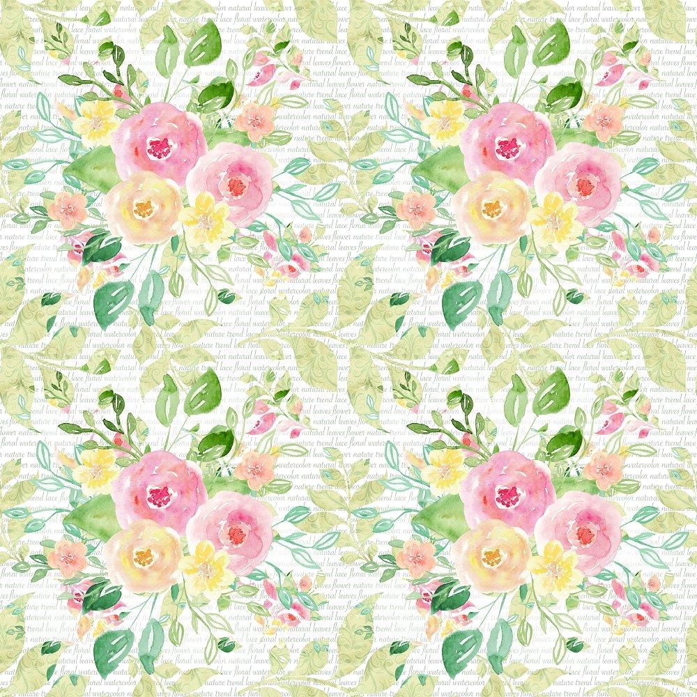 Wild Flower Bouquet Words Fabric