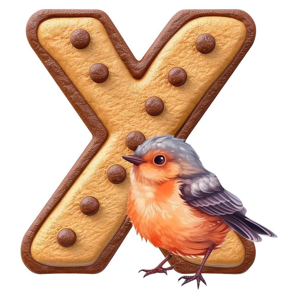 "X" Xenops Cookie Fabric Panel