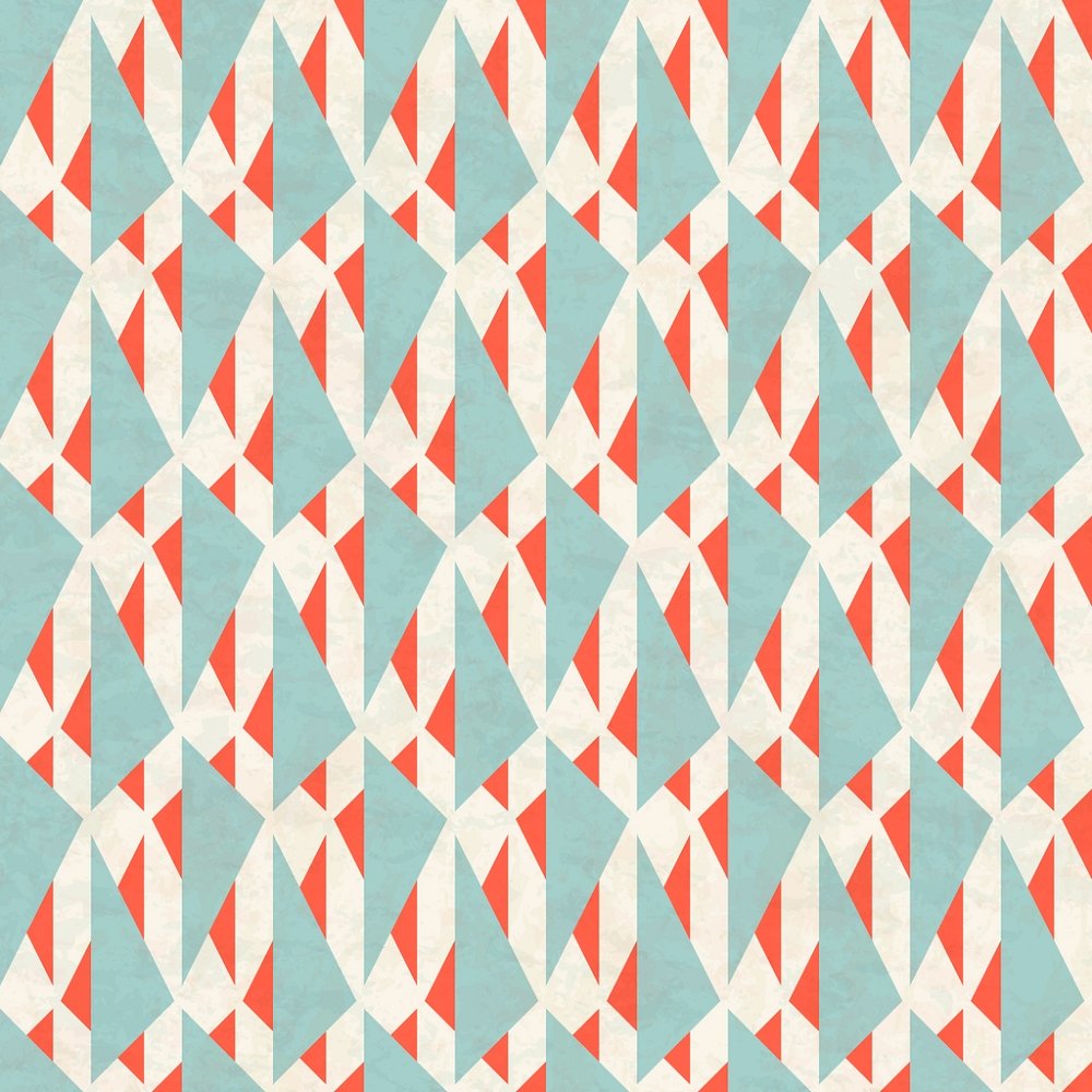 Abstract Triangle Fabric - Blue