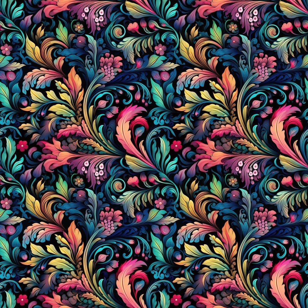 Artistic Floral Motifs Fabric