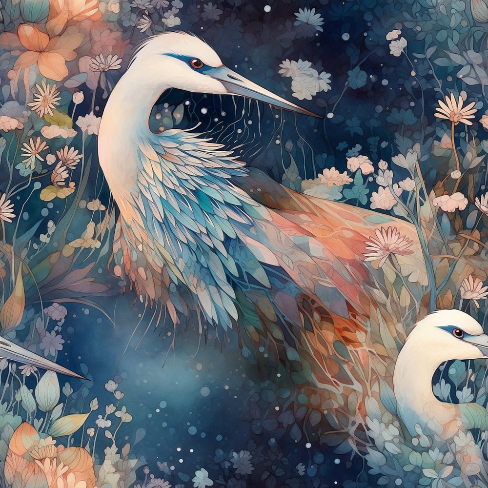 Asian Pond Pattern #5 Fabric