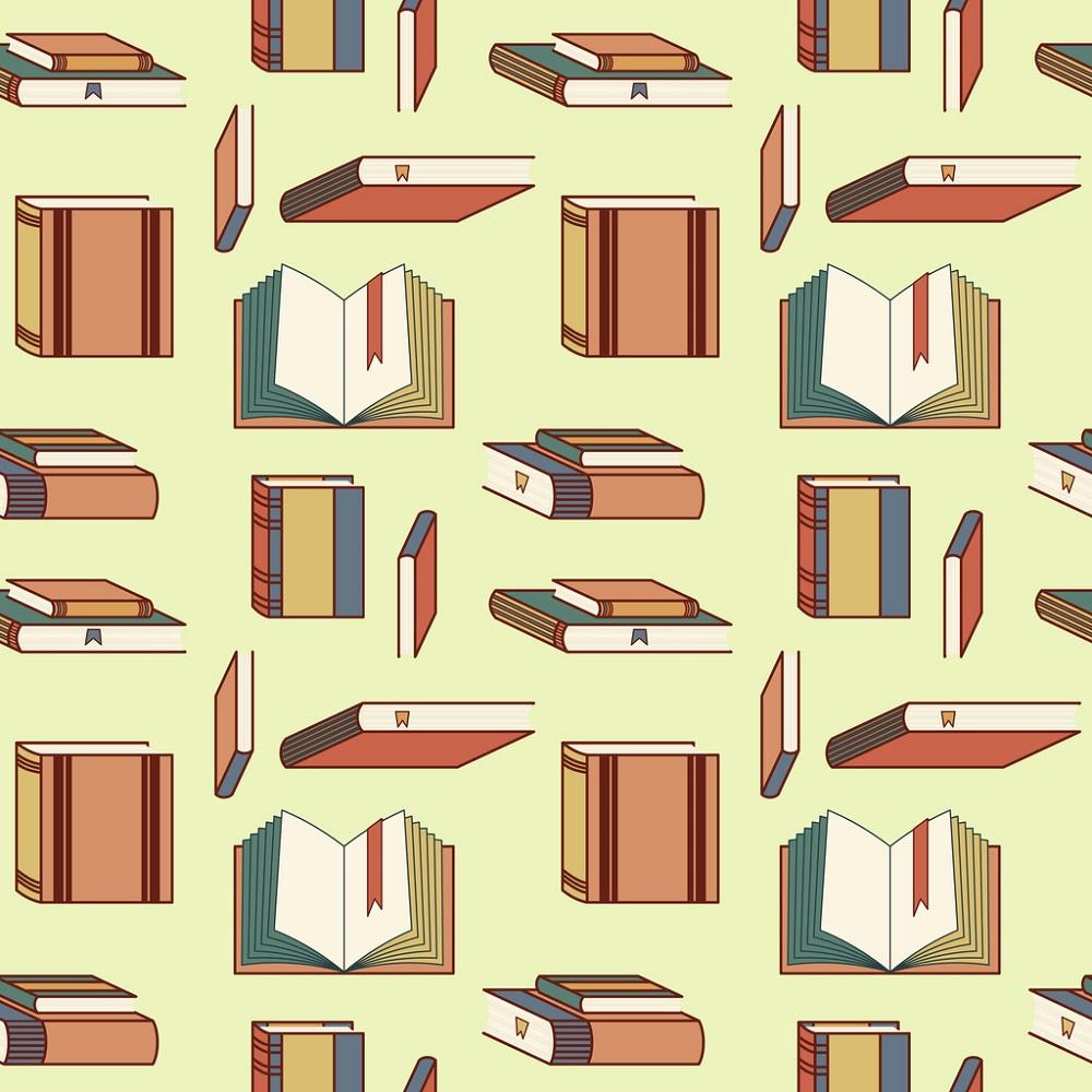 Assorted Books Fabric - Green