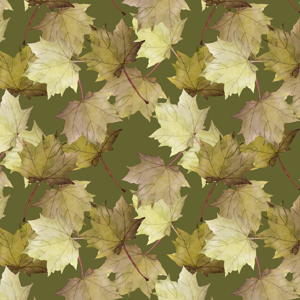 Assorted Maple Leaf Fabric - Green