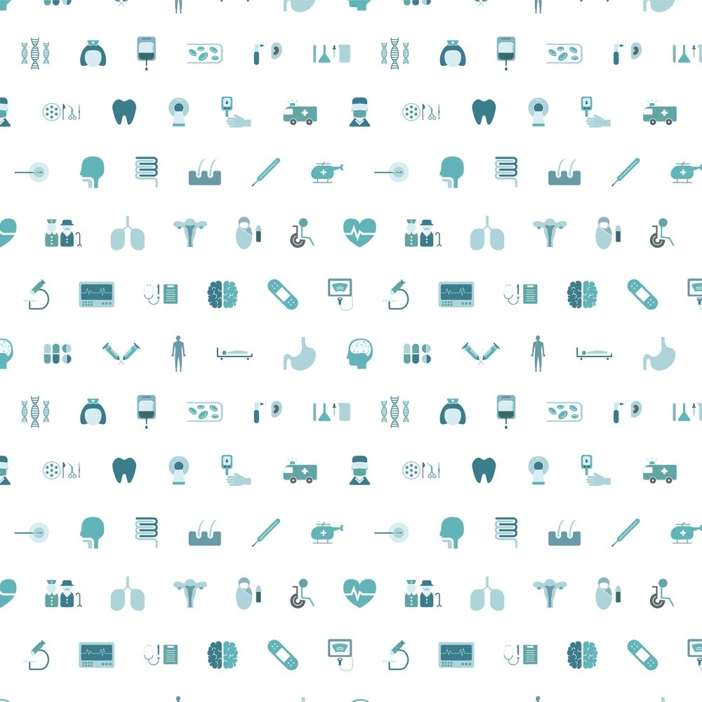 Assorted Medical Occupations Fabric - Aqua