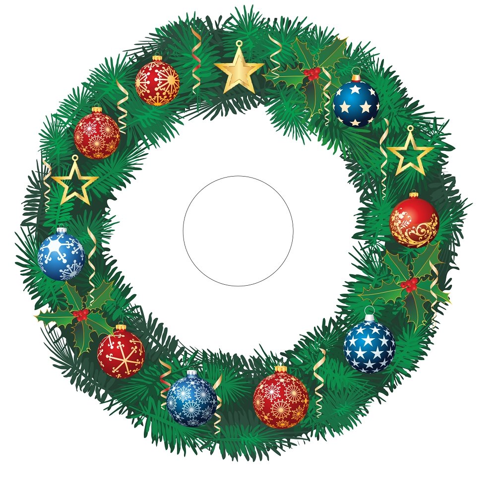 Assorted Ornaments Tree Skirt Fabric Panel