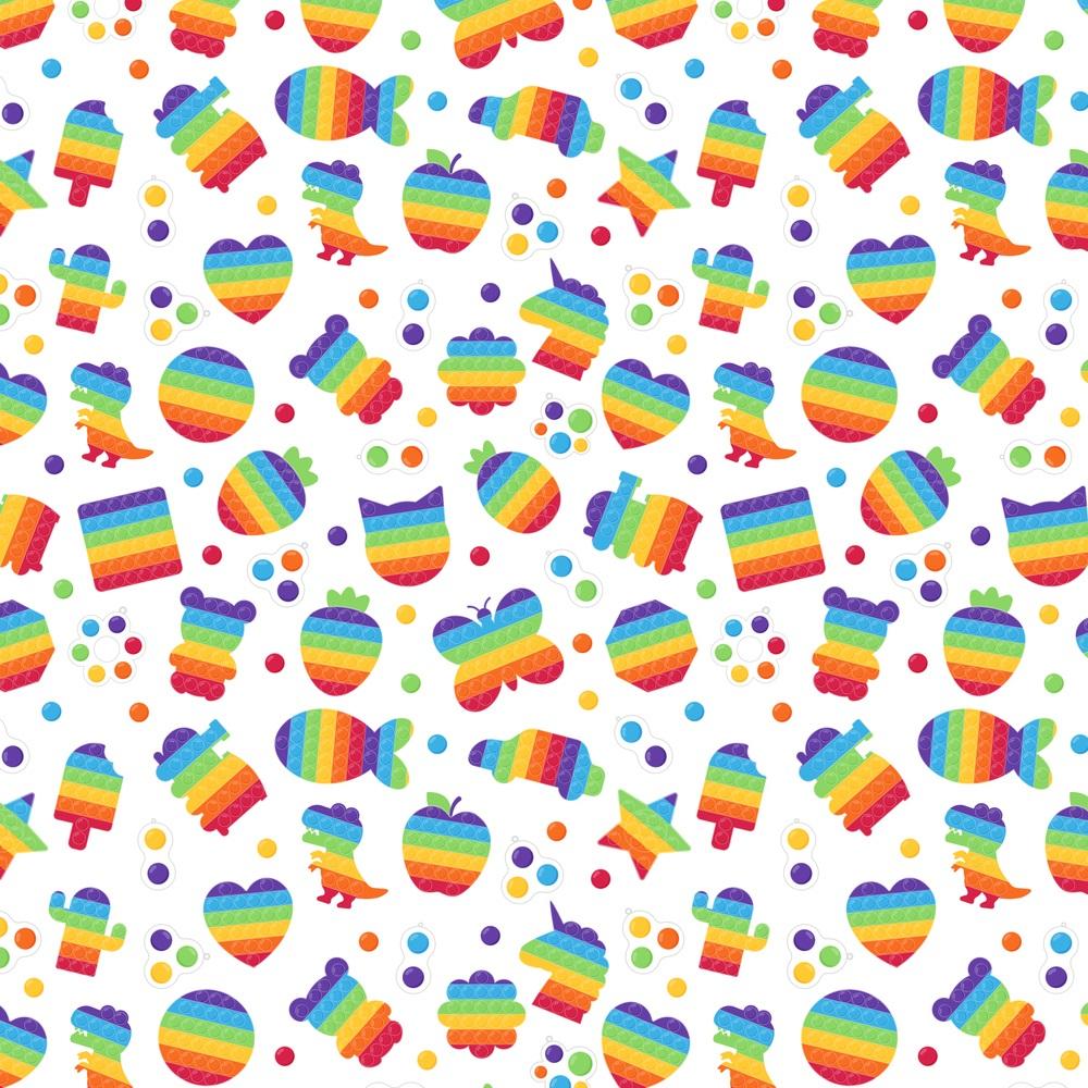 Assorted Pop It Toys & Dots Fabric
