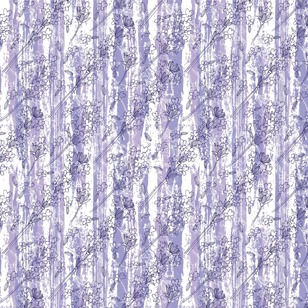 Textured Lavender Stalks Fabric - Purple