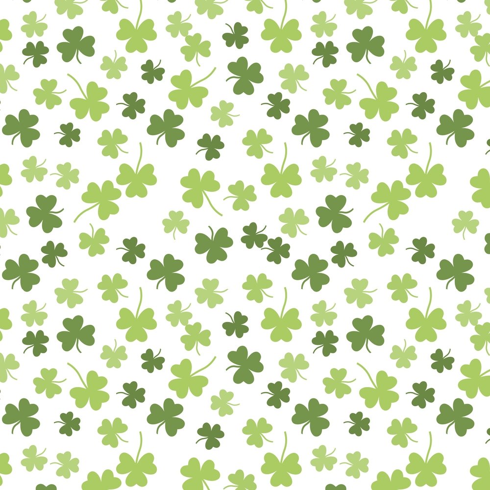 Tossed Shamrock Clover Fabric