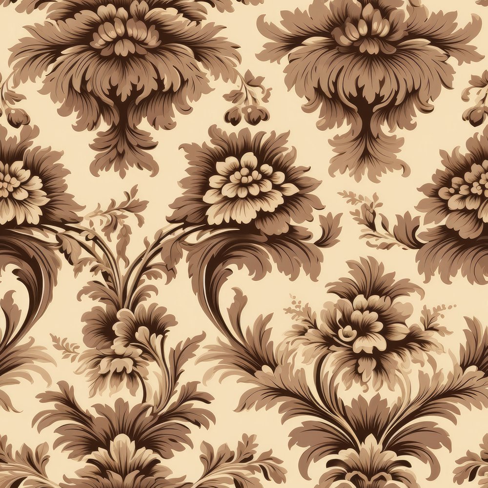 Vintage Beige Damask Pattern #10 Fabric