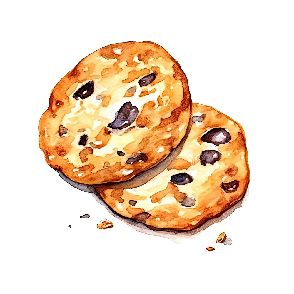 Watercolor Baked Goods Cookies #2 Fabric Panel