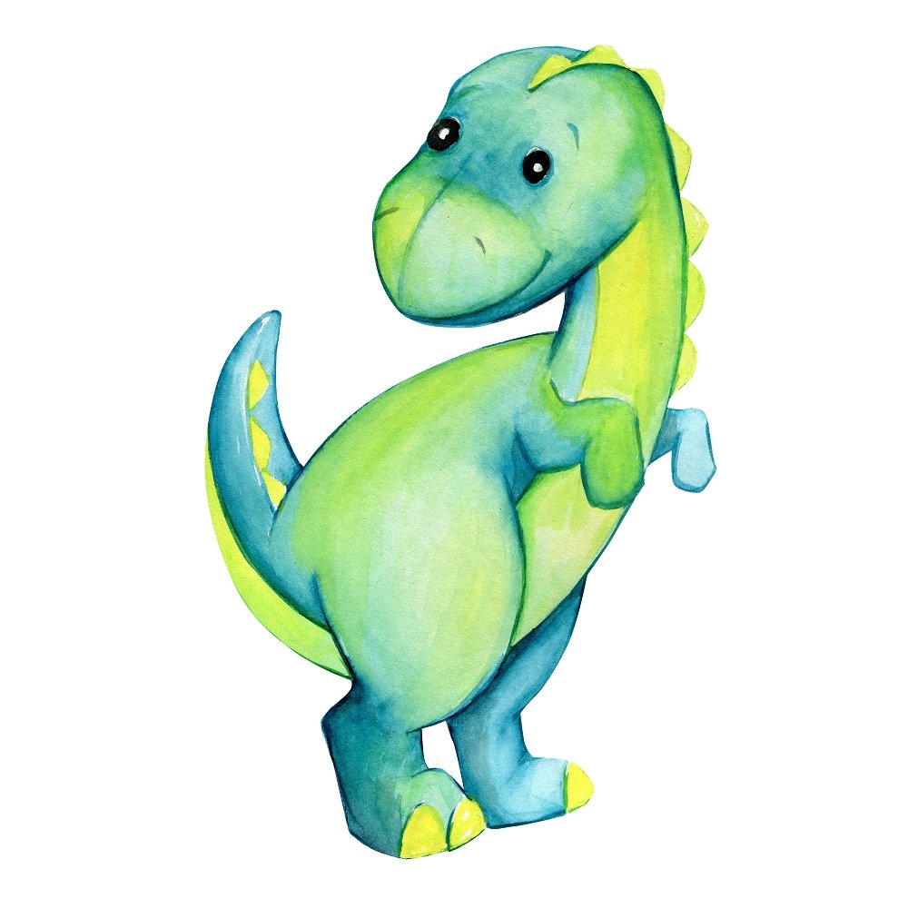 Watercolor Tyrannosaurus Fabric Panel