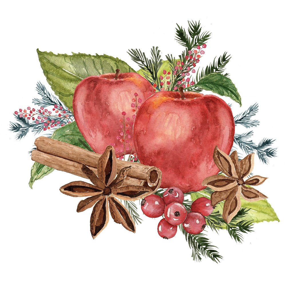 Apple Cinnamon Arrangement #3 Fabric Panel