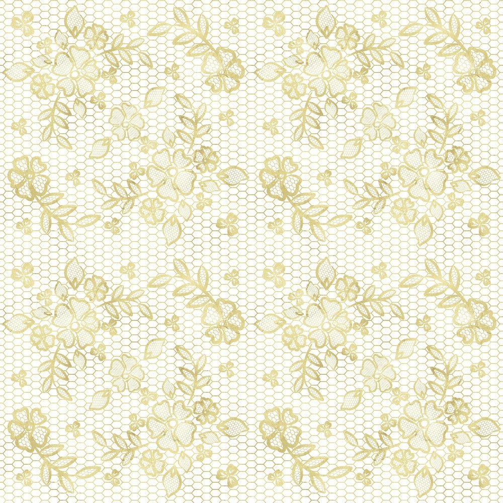 Apple Cinnamon Lacey Floral Fabric